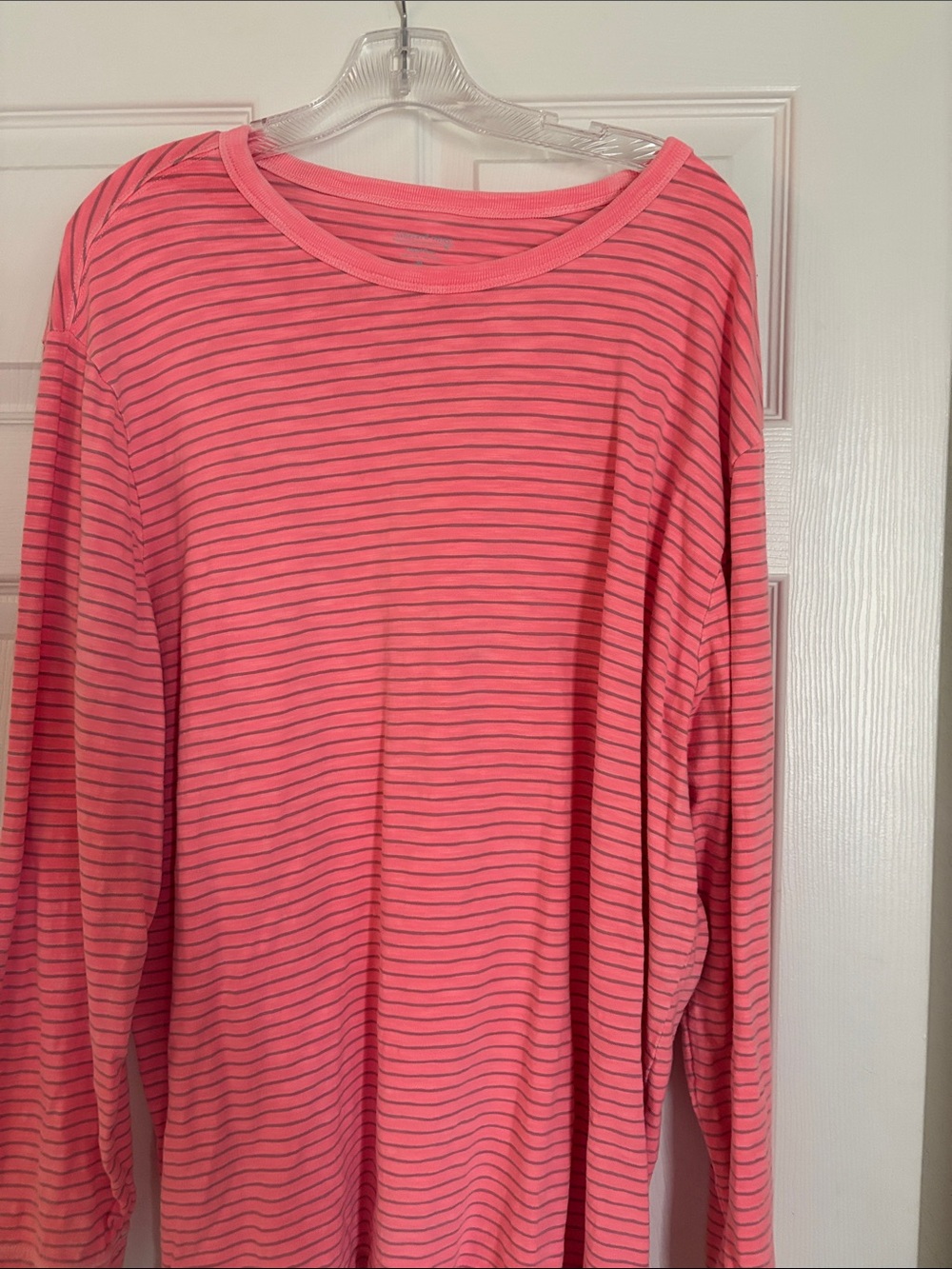 Vineyard Vines Coral Pink with Navy Stripe Crewneck Sweater